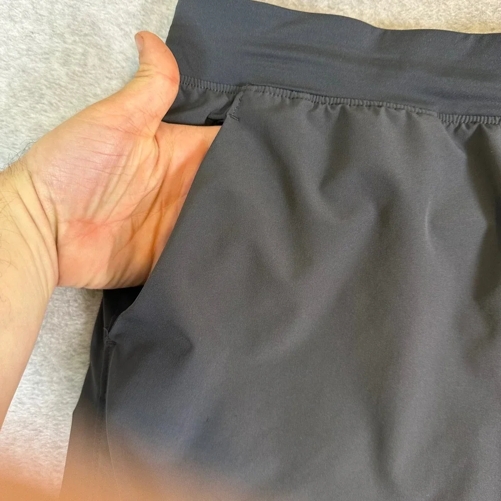 Athletic Works Mens Black Performance Running Shorts 2XL 44-46 Drawstring Pocket